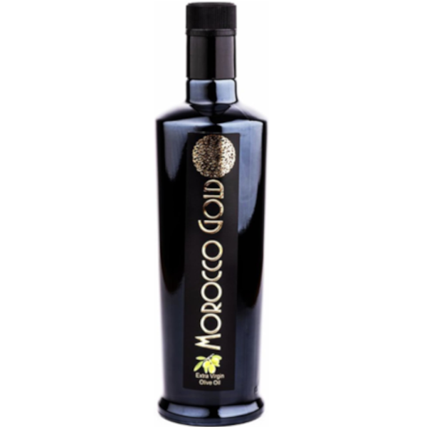 A bottle of Morocco Gold extra virgin olive oil