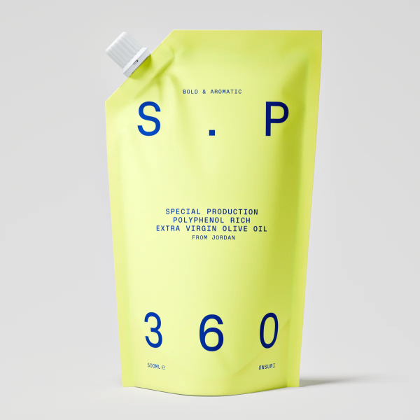 A refill pouch for SP360's lifetime refillable bottle.
