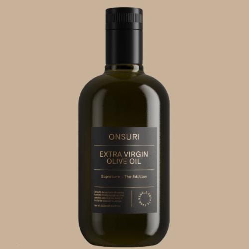 A bottle of ARBEQUINA SP-1, an ultra premium extra virgin olive oil.