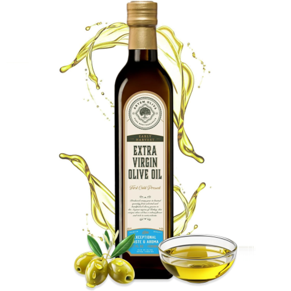 A bottle of Artem Oliva  extra virgin olive oil