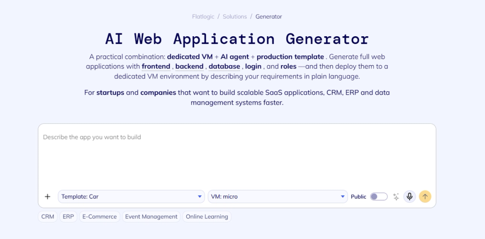 image of Flatlogic AI Web Generator image of Flatlogic AI Web Generator