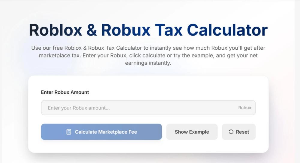 image of Robux Tax Calculator