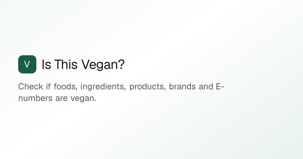 image of Is This Vegan? image of Is This Vegan?