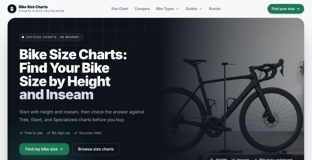 image of Bike Size Charts image of Bike Size Charts