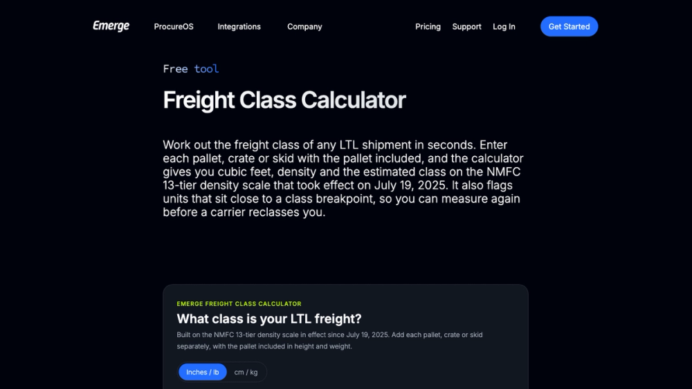 image of Freight Class Calculator image of Freight Class Calculator
