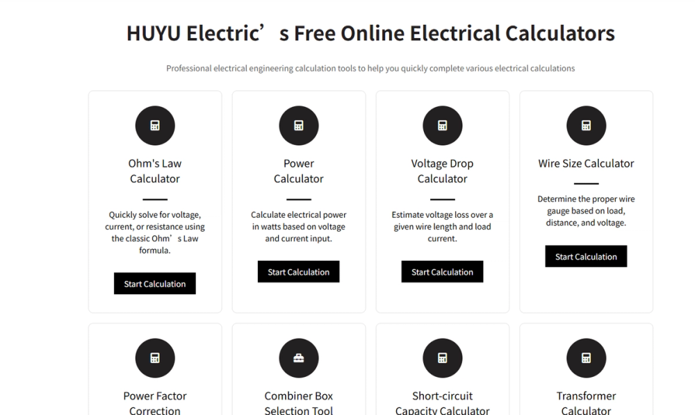 image of Electrical Calculation Tools Hub image of Electrical Calculation Tools Hub