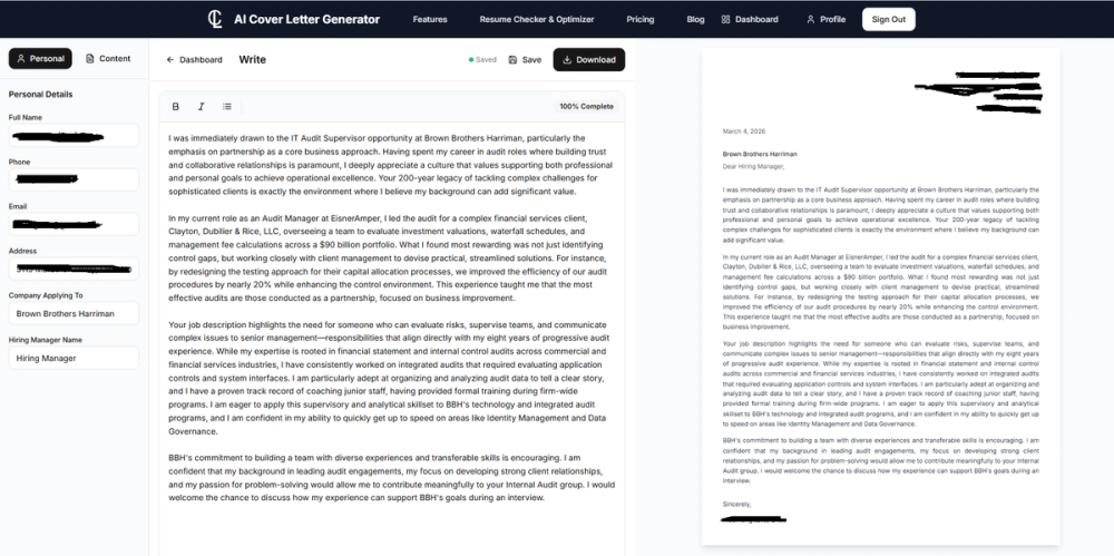 image of AI Cover Letter Generator image of AI Cover Letter Generator