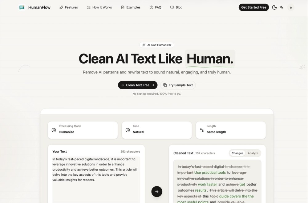 image of HumanFlow AI Text Cleaner image of HumanFlow AI Text Cleaner
