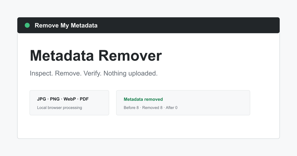 image of Remove My Metadata image of Remove My Metadata