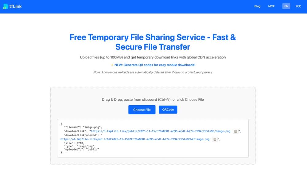 image of tfLink - Temporary File Sharing