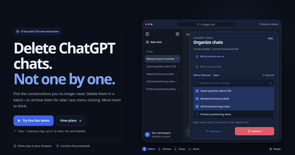 image of ChatSweep: ChatGPT Bulk Delete image of ChatSweep: ChatGPT Bulk Delete