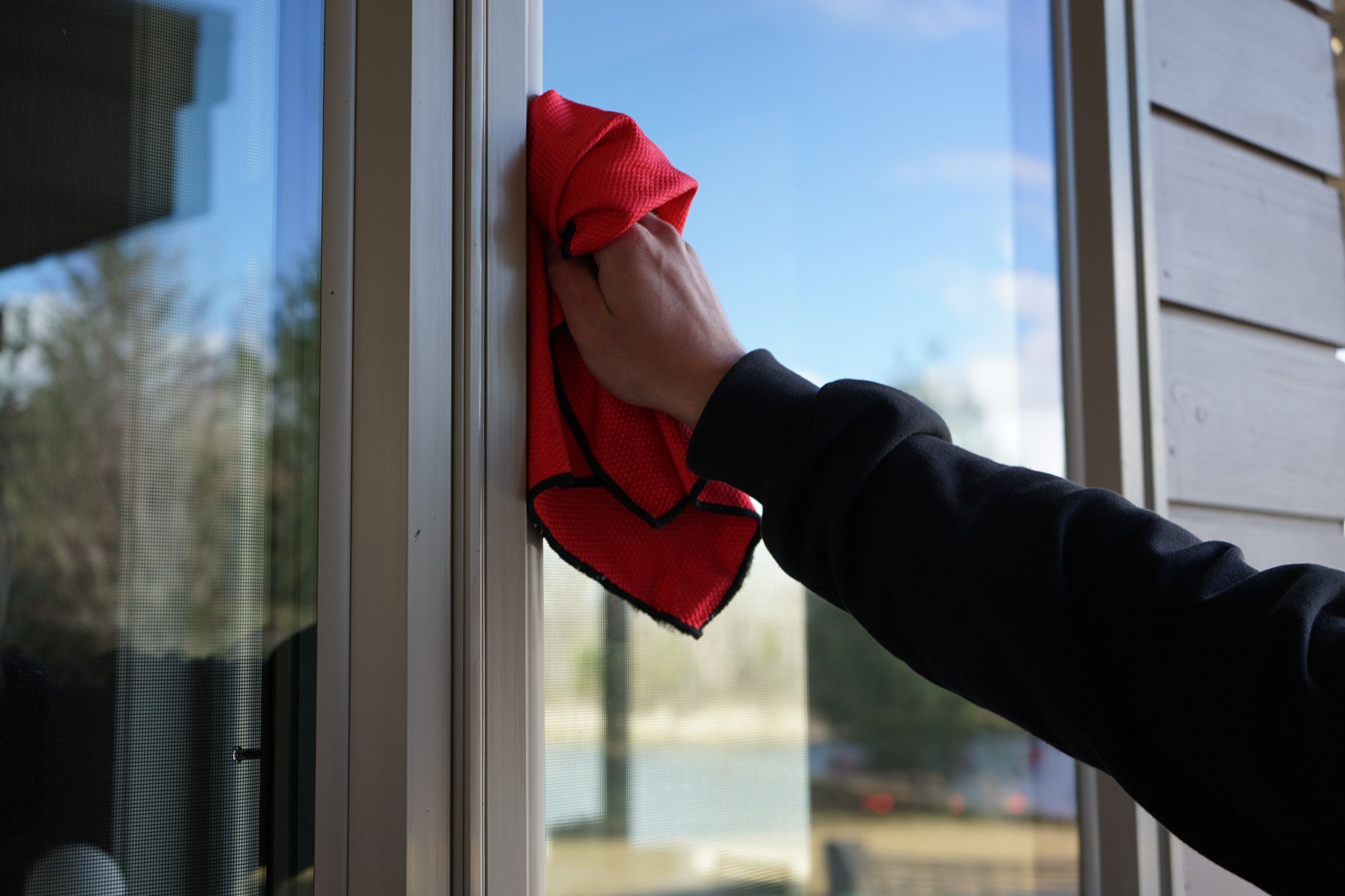 Jordan detailing a window