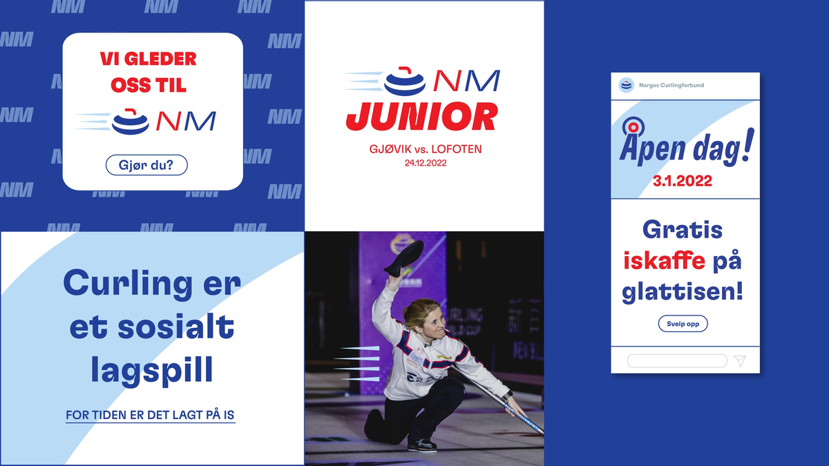 Samling av identitetselementer for Norges Curlingforbund