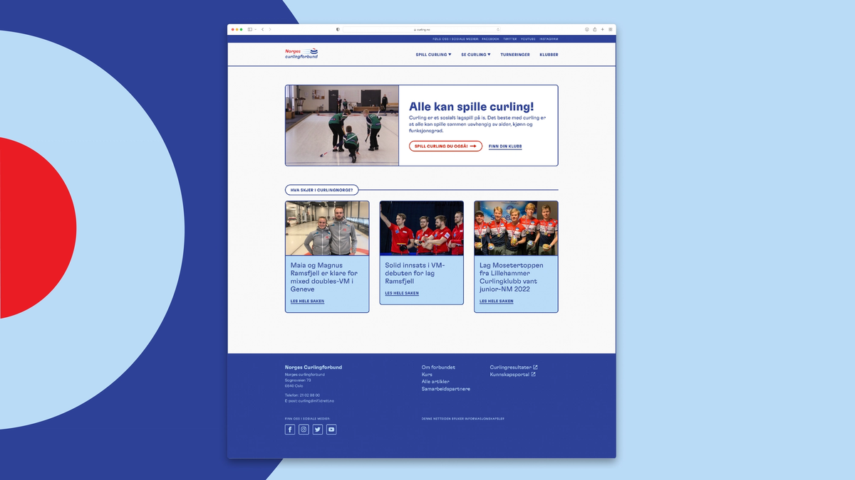 Samling av identitetselementer for Norges Curlingforbund