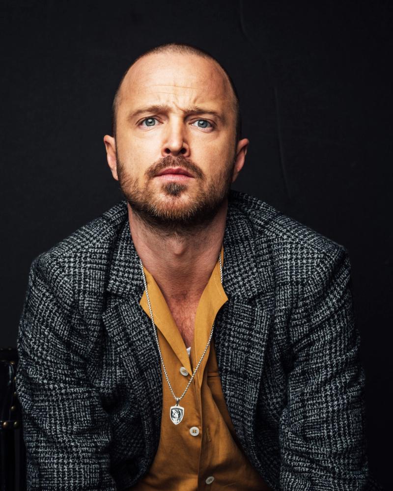 Actor Aaron Paul, wearing a checkered grey jacket, photographed in New York City by fashion and celebrity photographer Taylor Miller who is located in Brooklyn, NY. 