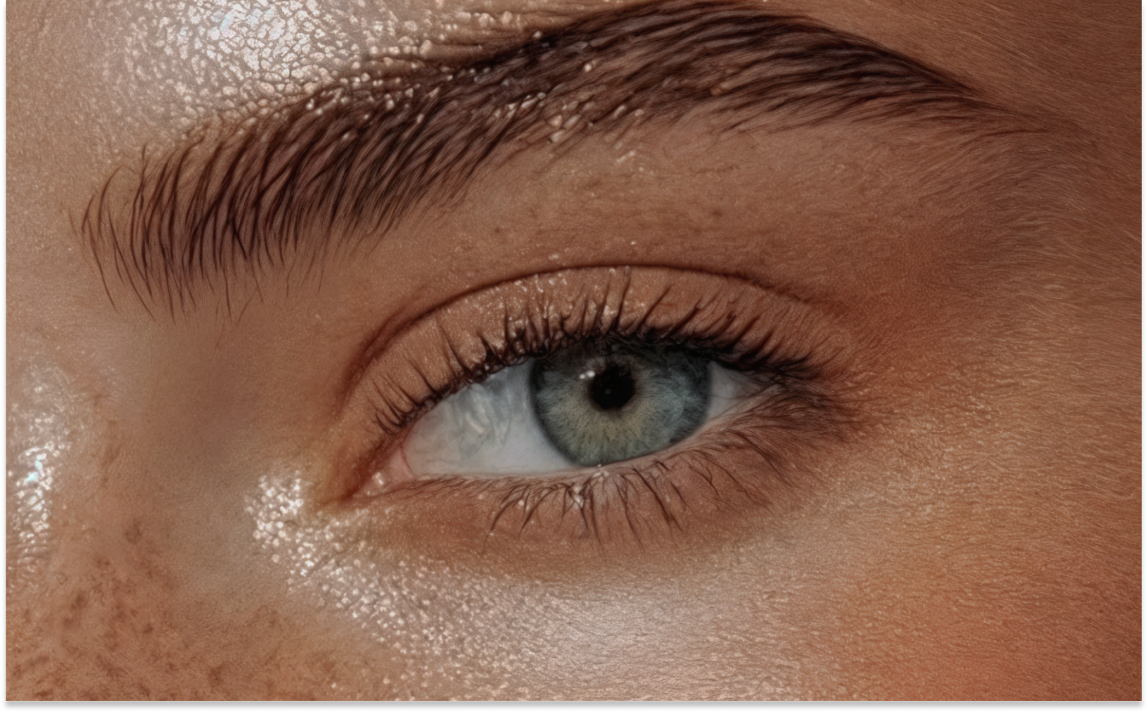 Close-up of a human eye used in the visual branding of Eyecandy Lashes, reflecting intimacy and handcrafted storytelling.