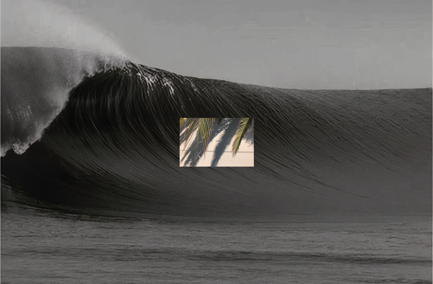 OREUM Creative Website Branding—Luxury Lifestyle Landing by Eeze Studio Minimalist website branding for OREUM project featuring a dramatic black-and-white ocean wave with inset palm shadow imagery; designed by Eeze Studio for luxury lifestyle and wellness brands in Bali.