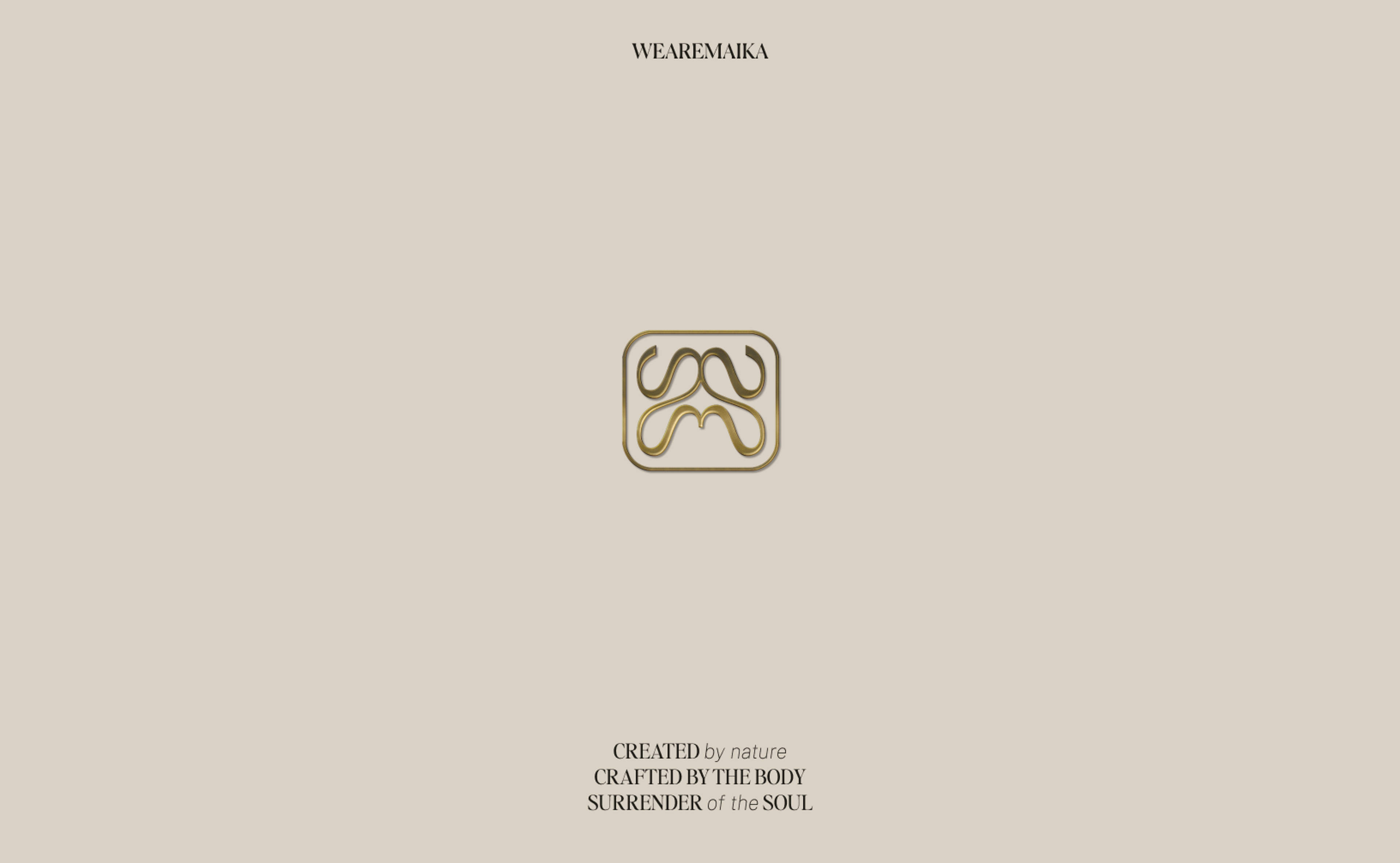 Minimalist gold MAIKA logo icon on a cream background, capturing bespoke brand identity, creative subscription project by Eeze Studio
