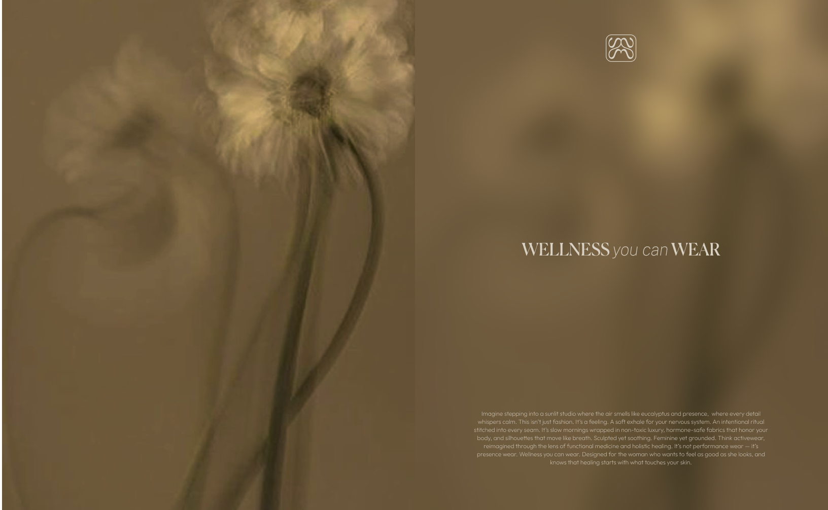 MAIKA Wellness you can Wear Brand Spread – Botanical Visuals by Eeze Studio MAIKA branded spread with “Wellness you can wear” copy and botanical graphics, emphasizing natural, mindful apparel branding by Eeze Studio