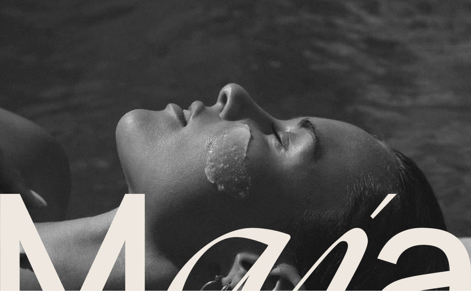 MAJA Bali Spa Poolside Branding – Wellness Studio Lifestyle Campaign Monochrome artistic campaign visual featuring MAJA Bali poolside experience with bold logo overlay, designed for boutique spa and wellness branding