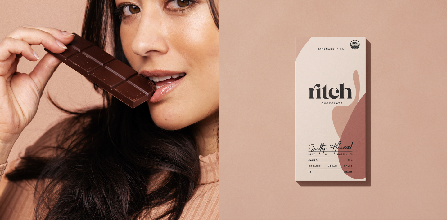 Visual Direction Mockup showing imagery usage for Ritch Handmade Salty Hazed flavor