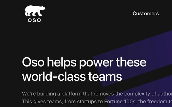 Oso customers page screenshot
