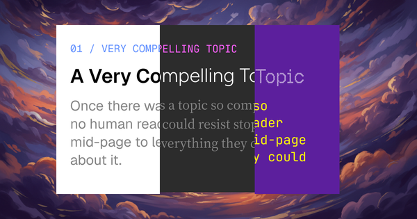 Variations on the same design atop AI generated clouds