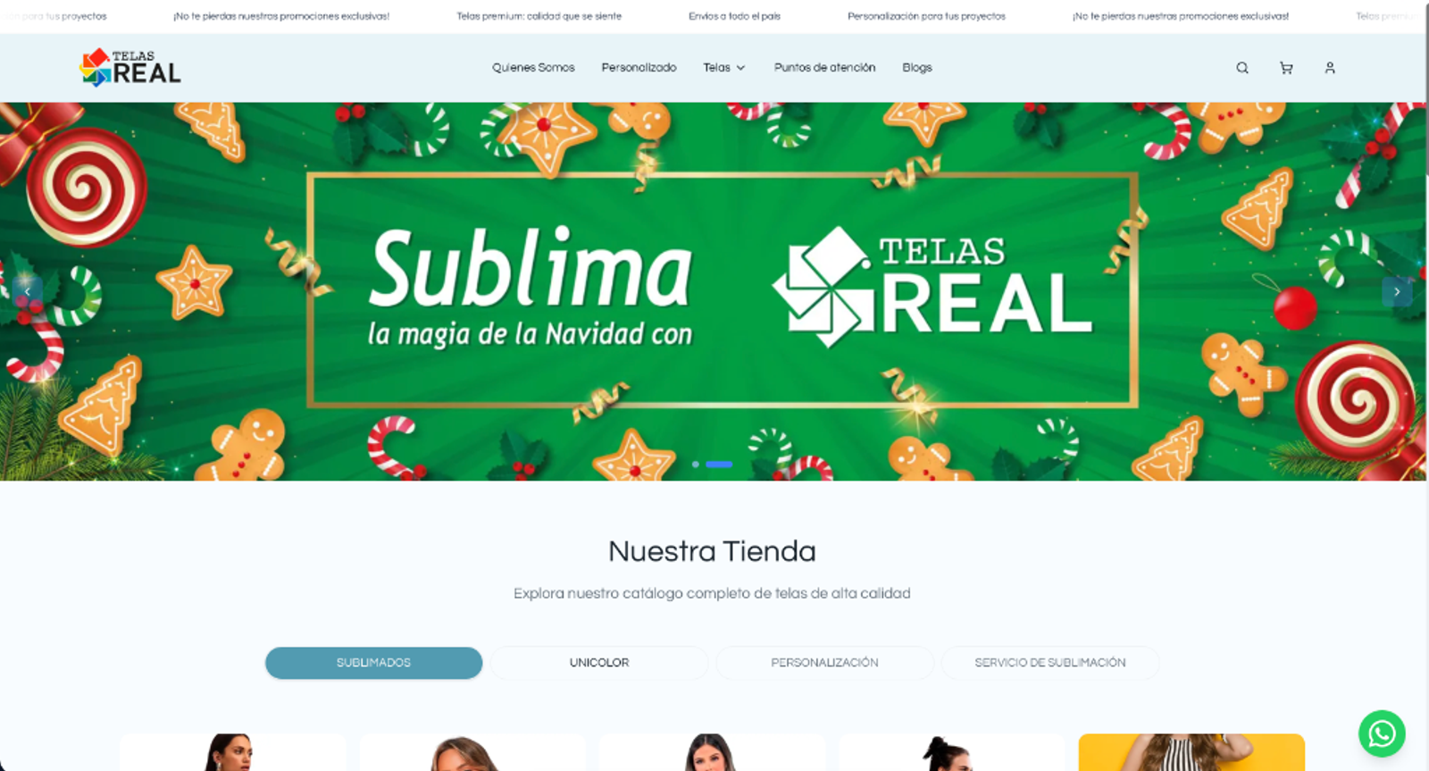 Telas Real: From-scratch rebuild of a slow WordPress site: a wholesale catalog with 850+ references.