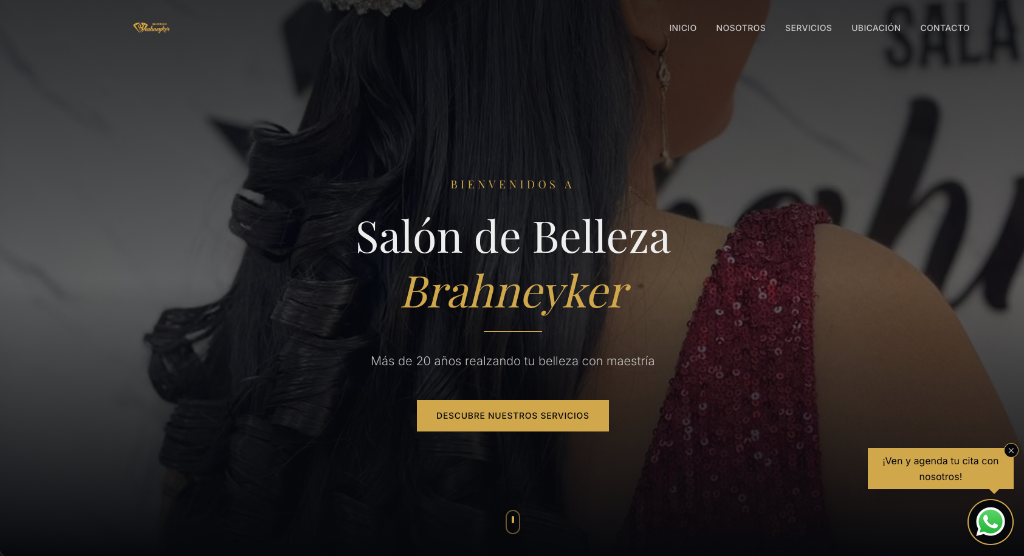 Salón Brahneyker: Website and management system for a salon: online booking, inventory and e-invoicing.