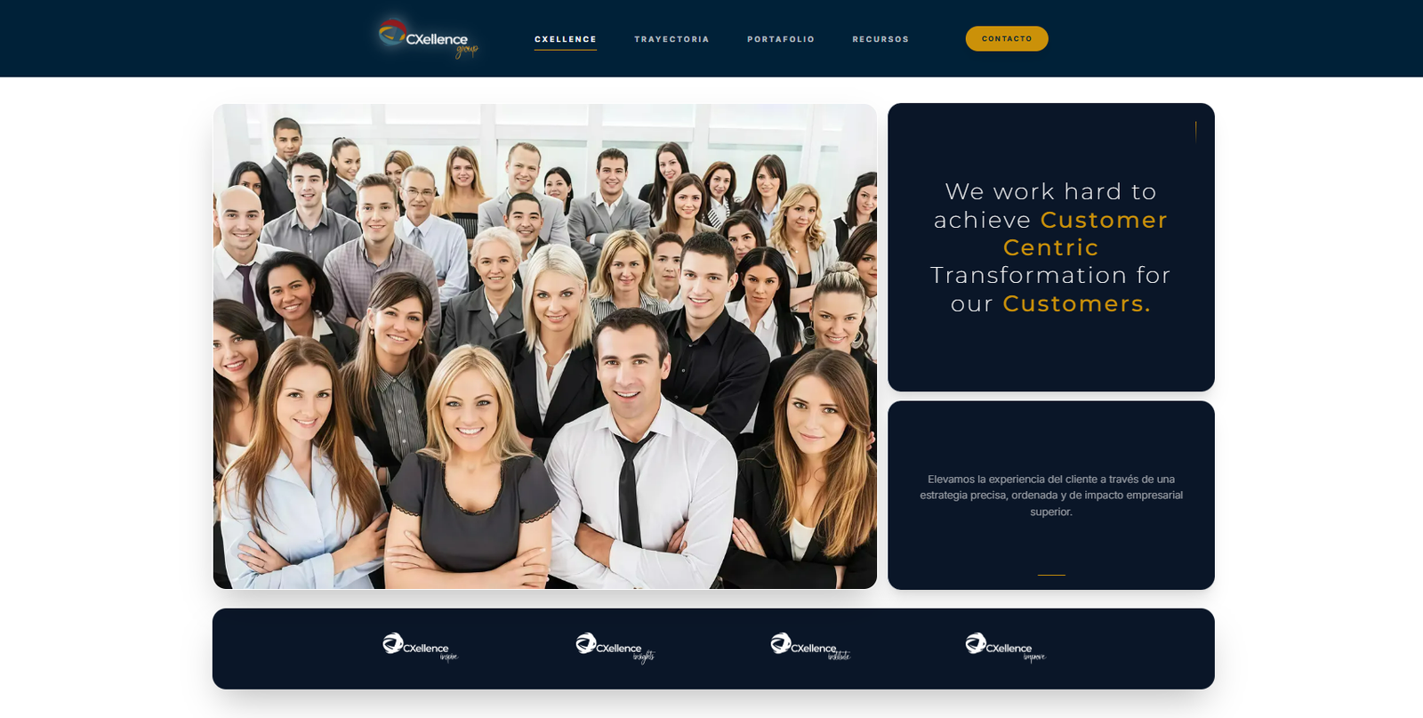 CXellence Group: B2B corporate portal that brings the group's four divisions into one experience.