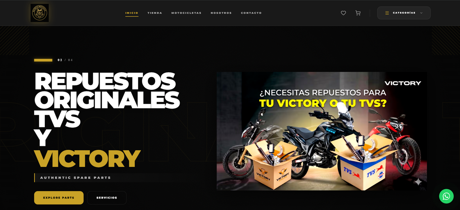 Motofox: Tienda en línea con filtros instantáneos y un proceso de compra de pocos pasos, también en móvil.