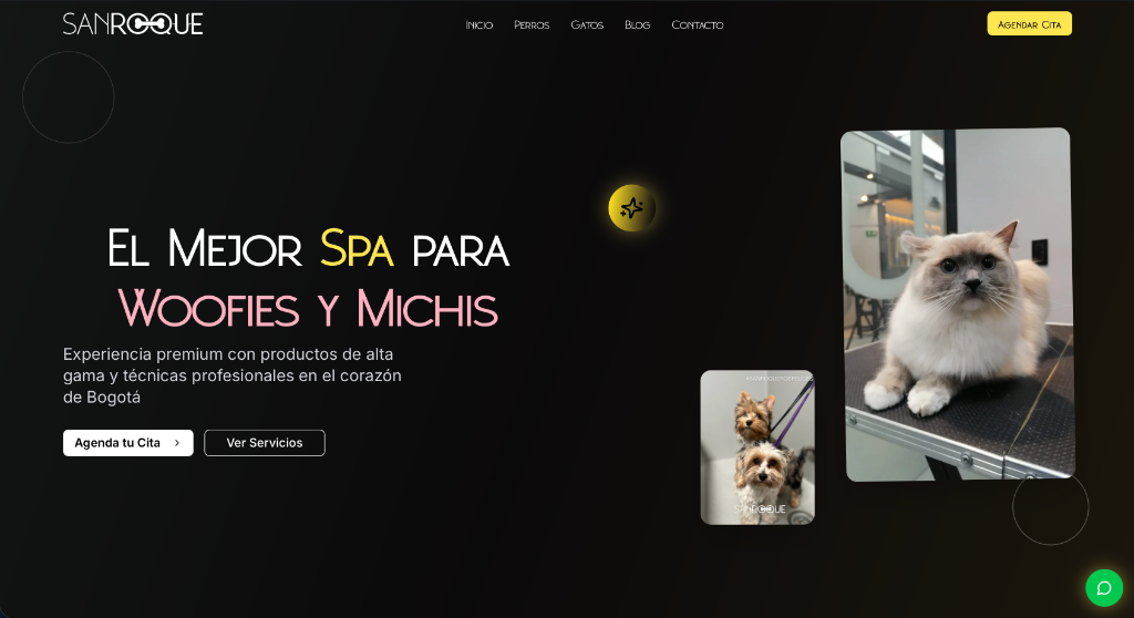 San Roque: Corporate website with booking for a nationally known dog spa.