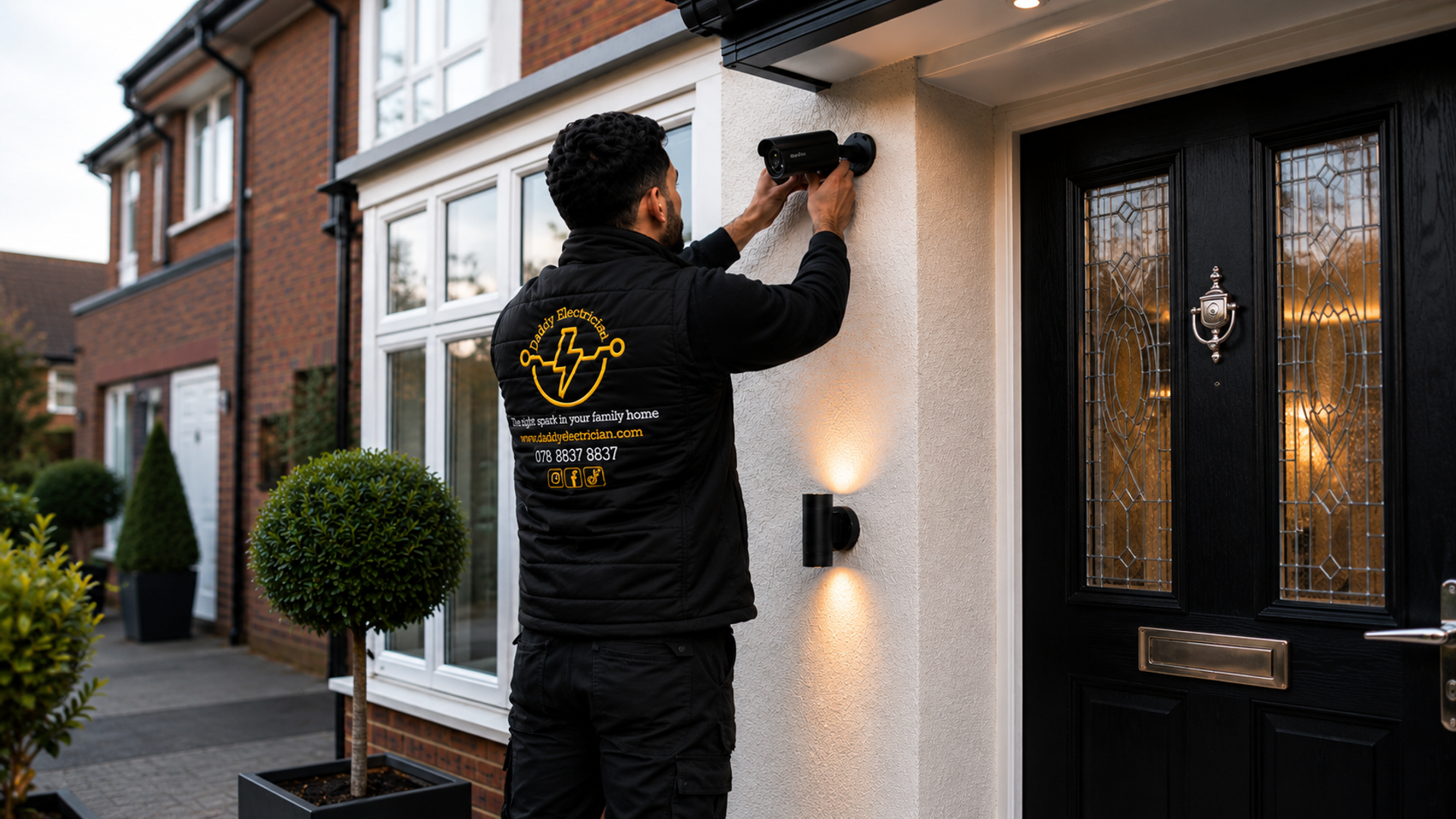 Professional qualified electrician carrying out electrical work in London