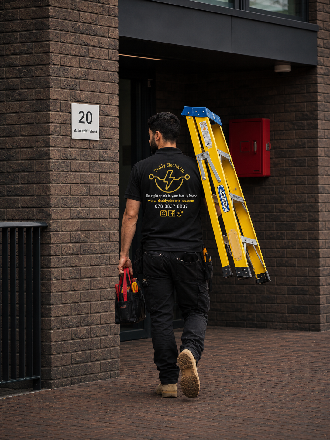 Professional qualified electrician carrying out electrical work in London