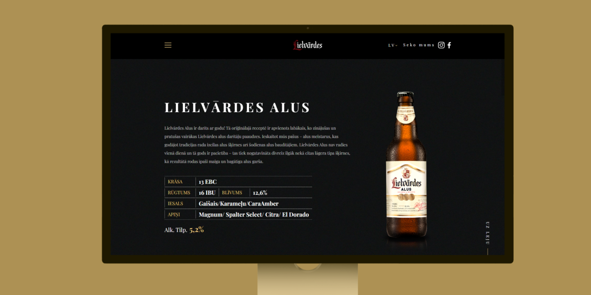 Lielvārdes Alus - Website Development