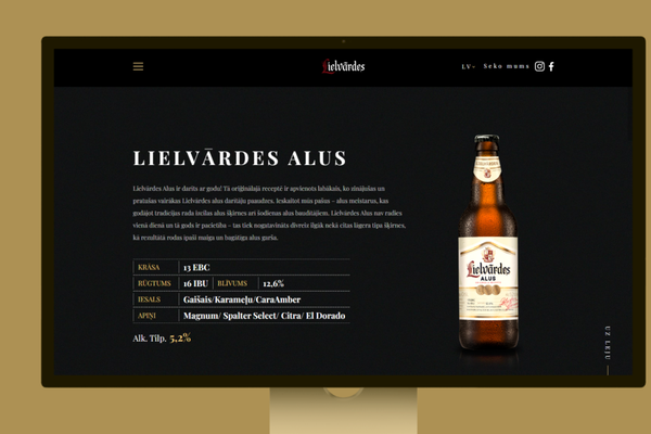 Lielvārdes Alus - Website Development