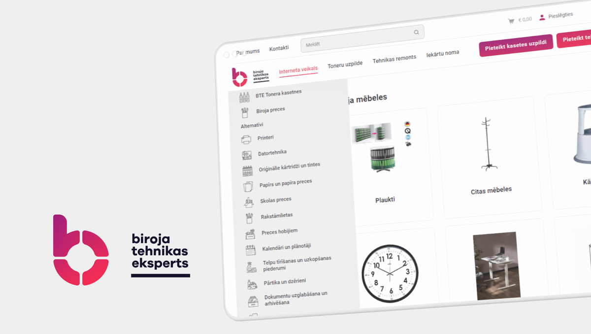 BTE ERP system screenshot on tablet