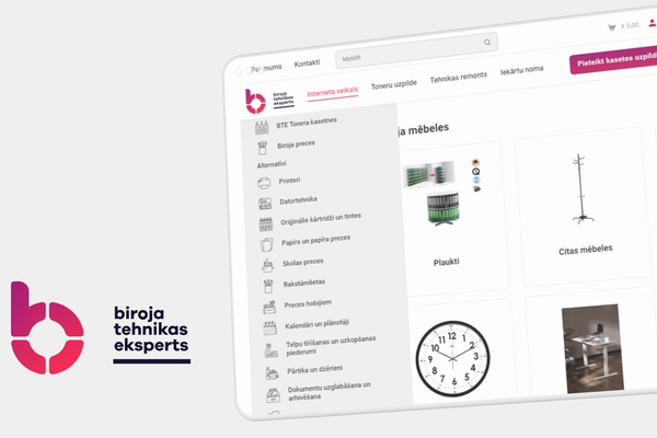 BTE ERP system screenshot on tablet