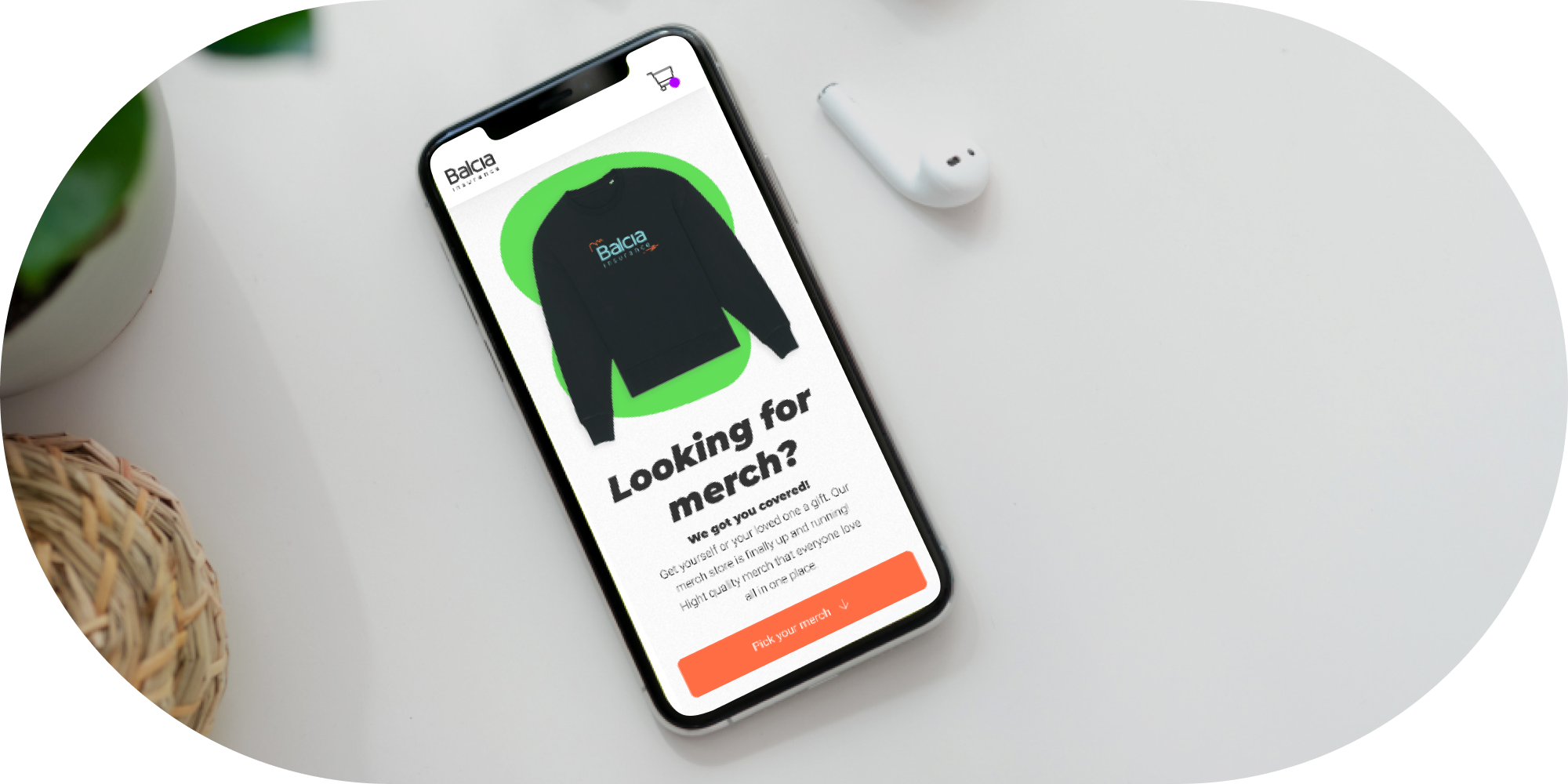 interneta veikala balcia izstrādes paraugs telefonā