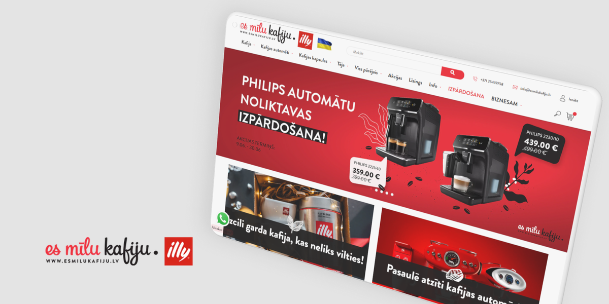 esmilukafiju.lv Interneta veikala izstrāde