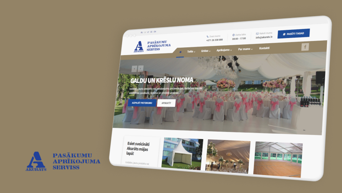 Pasākuma aprikojuma serviss - Website Development