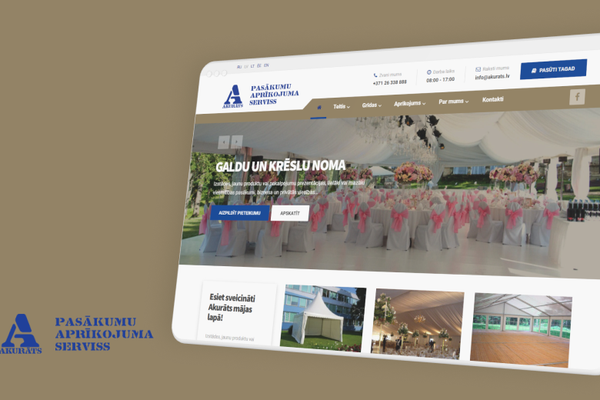 Pasākuma aprikojuma serviss - Website Development