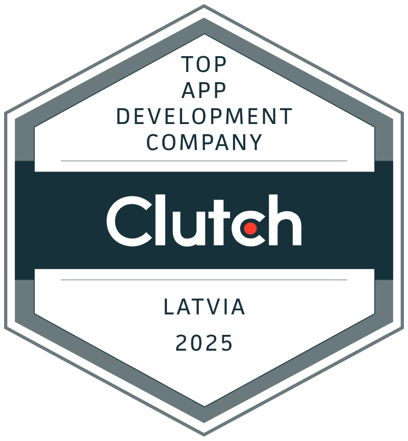 Top mobile app development company in Latvia 2025 Clutch Award badge