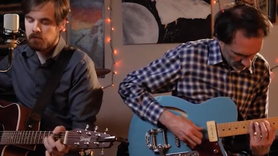 My brother and I covering Wham in the old studio.