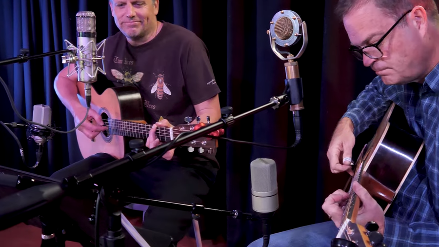 David Marais and Tim Barrier performing for Stanley British Primary School's Bulldog Fest fund raiser.