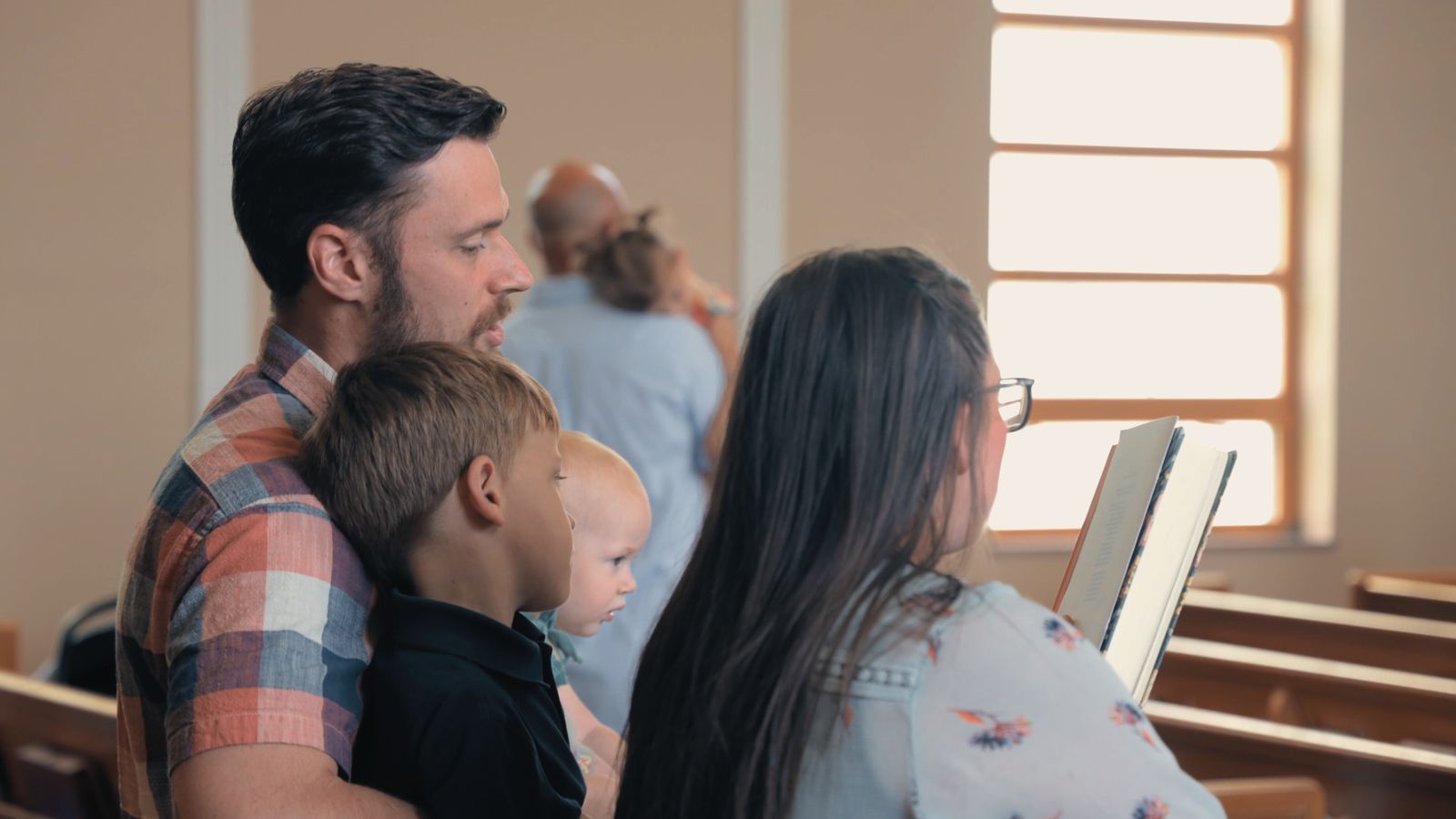 A family singing together