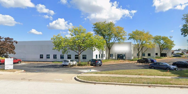 Industrial manufacturing building in Elk Grove Village Illinois. Janitorial services provided by Imperial Service Systems.