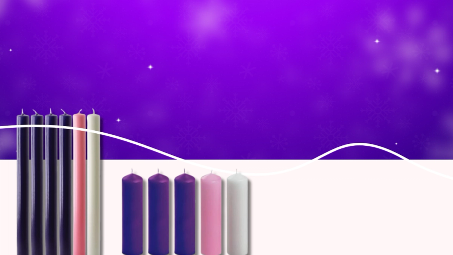 Purple, Pink & White Church Advent Candle Sets