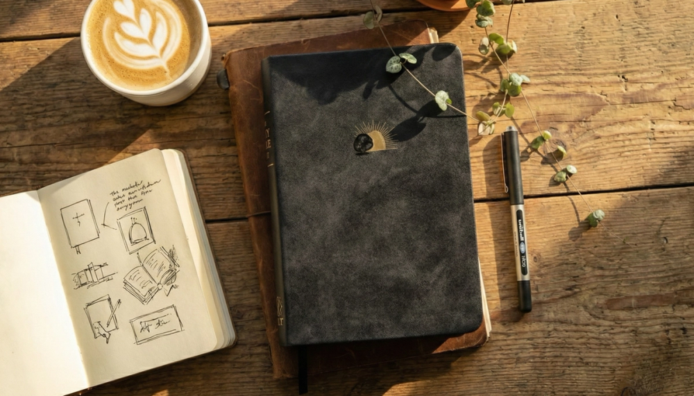 A photo of a Hosanna Revival Bible on a desk