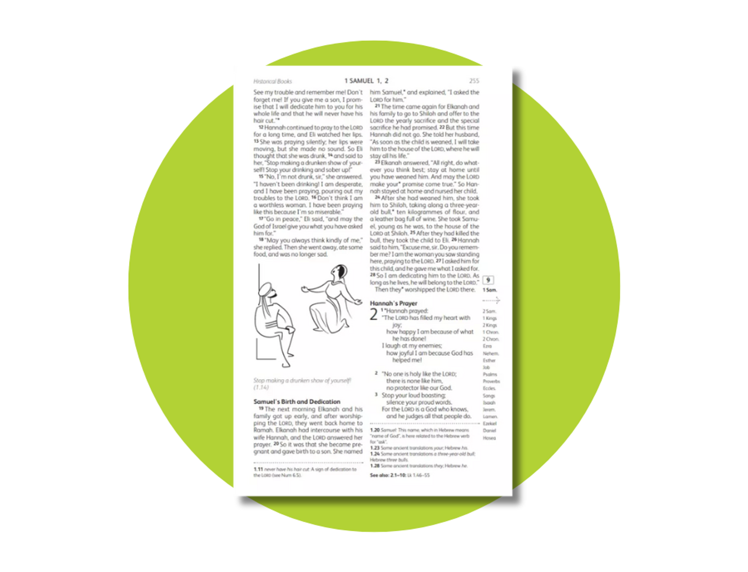 A Good News Bible Page Featuring on of Annie Vallotton's Famous Line Drawing Illustrations
